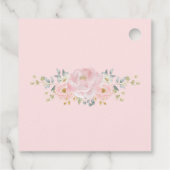 ロマンチックな開花ソフトピンクウォーター色のフローラ結婚ズ フェイバータグ (裏面)