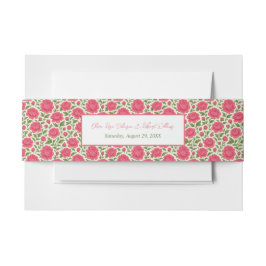 ロマンチックな開花ピンク結婚フローラ 招待状ベリーバンド