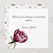 ロマンチックな開花フローラ牡丹 サンキューカード (正面/裏面)