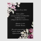 ロマンチックな開花フローラ牡丹 ベラム紙招待状 (正面)