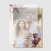 ロマンチックな開花フローラ牡丹 ベラム紙招待状 (オフセット (カップル))