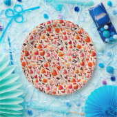 ロマンチックな開花：バレンタインデー ペーパープレート (パーティー)