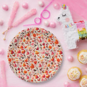 ロマンチックな開花：バレンタインデー ペーパープレート (パーティー)