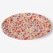 ロマンチックな開花：バレンタインデー ペーパープレート (アングル)