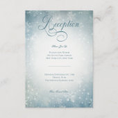 ロマンチックな降雪ブルーホワイトスパークル披露宴 エンクロージャーカード (正面)