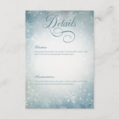 ロマンチックな降雪ブルー&ホワイトスパークル詳細 エンクロージャーカード (正面)