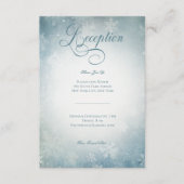 ロマンチックな降雪青白い結婚披露宴 エンクロージャーカード (正面)