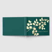 ロマンチックな離れグリーンゴールデン結婚ズのゲストブック ゲストブック (全面)