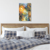 ロマンチックな雨の夕べの通り景色 印象派 キャンバスプリント (インサイチュ (寝室))