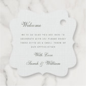 ロマンチックな雪の冬の森の結婚式の引き出物ラベル フェイバータグ (裏面)