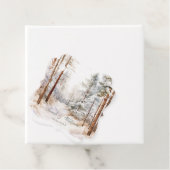 ロマンチックな雪の冬の森の結婚式の引き出物ラベル フェイバータグ (インサイチュ)