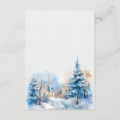 ロマンチックな雪の教会の結婚式RSVPカード エンクロージャーカード (裏面)