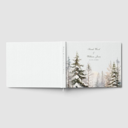 ロマンチックな雪の結婚多い冬の森のゲストハウス ゲストブック (全面)