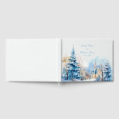 ロマンチックな雪結婚の教会のゲストブック ゲストブック (全面)