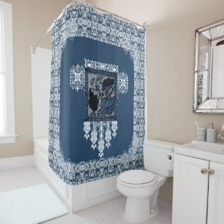 ロマンチックな雰囲気のヴィンテージバスルーム用カーテン シャワーカーテン