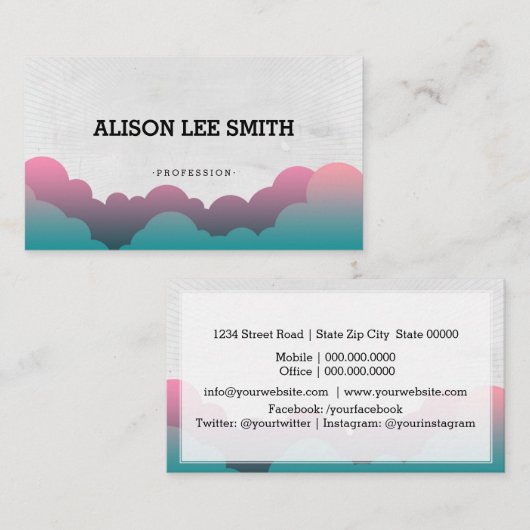 ロマンチックな雲 名刺 (正面/裏面)