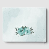 ロマンチックな青い花と葉緑の結婚の花 ゲストブック (裏面)