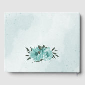 ロマンチックな青い花と葉緑の結婚の花 ゲストブック (裏面)