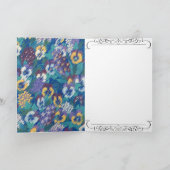 ロマンチックな青い花の水彩 カード (内部)