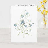 ロマンチックな青い花の水彩 カード (黄色い花)