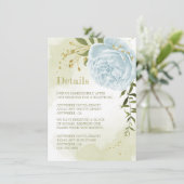 ロマンチックな青い花の緑の詳細 エンクロージャーカード (スタンド正面)