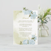 ロマンチックな青い花の緑の詳細 エンクロージャーカード (スタンド正面)