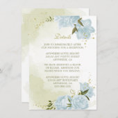 ロマンチックな青い花の緑の詳細 エンクロージャーカード (正面/裏面)