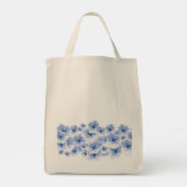 ロマンチックな青い花水彩花柄 トートバッグ (裏面)