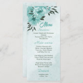 ロマンチックな青い花結婚の緑 メニュー (正面/裏面)