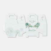ロマンチックな青い花結婚緑 フェイバーボックス (折り畳みなし)