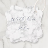 ロマンチックな青い蝶感謝してい蝶あなたのメッセージカード フェイバータグ (裏面)