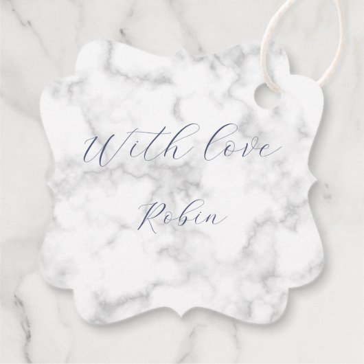 ロマンチックな青い蝶感謝してい蝶あなたのメッセージカード フェイバータグ (裏面)