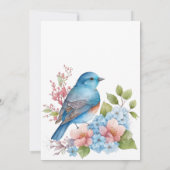 ロマンチックな青い鳥の誕生日招待状 招待状 (裏面)