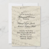 ロマンチックな音楽は結婚式のリハーサルの夕食に注意します 招待状 (正面)