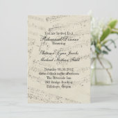 ロマンチックな音楽は結婚式のリハーサルの夕食に注意します 招待状 (スタンド正面)