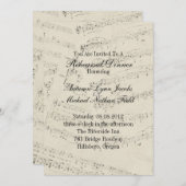 ロマンチックな音楽は結婚式のリハーサルの夕食に注意します 招待状 (正面/裏面)