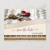 ロマンチックな音楽をテーマにした日付はがきを保存 案内ポストカード (正面)