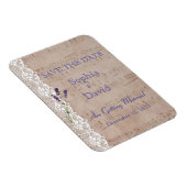 ロマンチックな音楽シートラベンダー日付を保存 マグネット (右側)