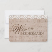 ロマンチックな音楽シート&レースマイブリーズメイド 招待状 (正面)