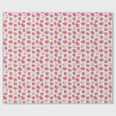 ロマンチックな食べ物パターン ラッピングペーパー (フラット)