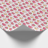 ロマンチックな食べ物パターン ラッピングペーパー (角)