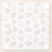 ロマンチックな食糧パターン ガラスコースター (裏面)