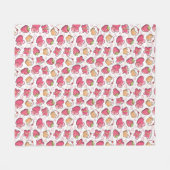 ロマンチックな食糧パターン フリースブランケット (正面(横))