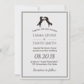 ロマンチックな馬のウェディング 招待状 (正面)