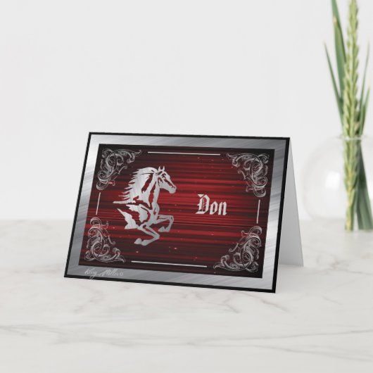 ロマンチックな馬のバレンタイン ホリデー カード (正面)