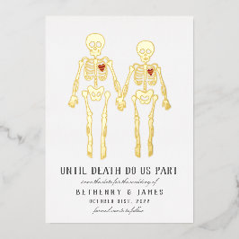 ロマンチックな骨格フォイル招待状 箔招待状