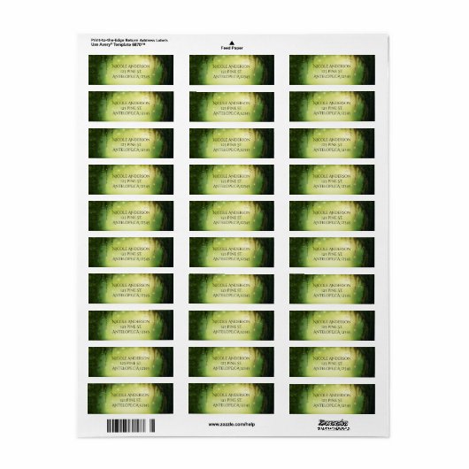 ロマンチックな魅惑の森の素朴住所 シール (フルシート)