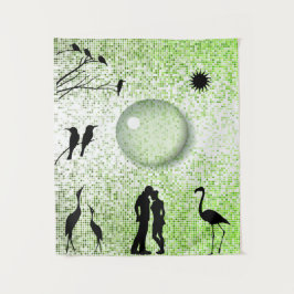 ロマンチックな魅惑的な景色のラブストーリー タペストリー