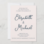 ロマンチックな鳥たち & スクリプト ウェディング 招待状 (裏面)