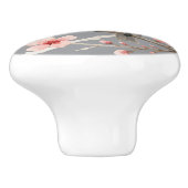 ロマンチックな鳥オンさくらんぼブロッサムブランチウォーターカラー セラミックノブ (側面)